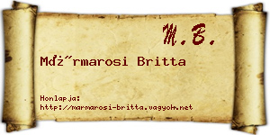 Mármarosi Britta névjegykártya